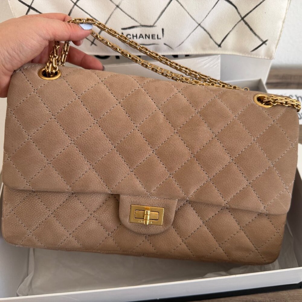 CHANEL 2.55 Reissue Flap Bag – Light Brown Suede – Classic & Timeless